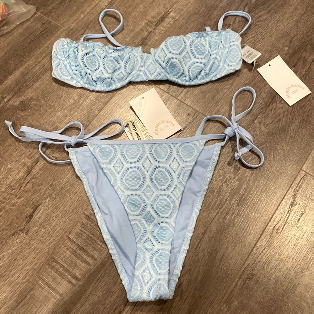 Dippin’ Daisy “primrose” top and “Audrey” bottom - Blue Lace Sky